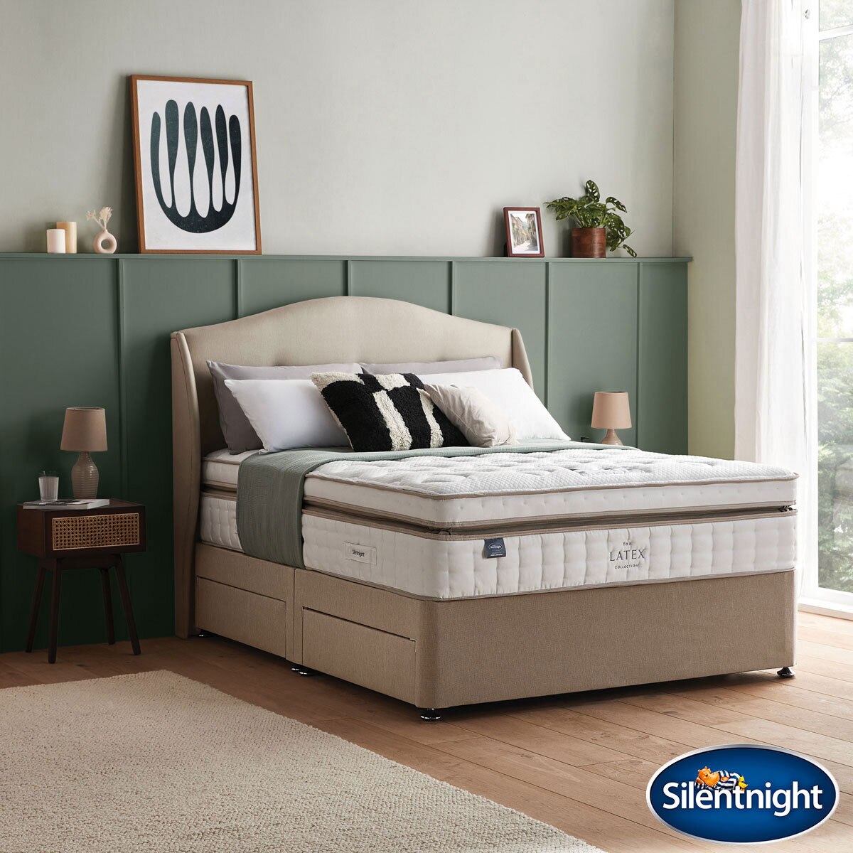 Silentnight Latex 2000 Pocket Boxtop Mattress & Sandstone...