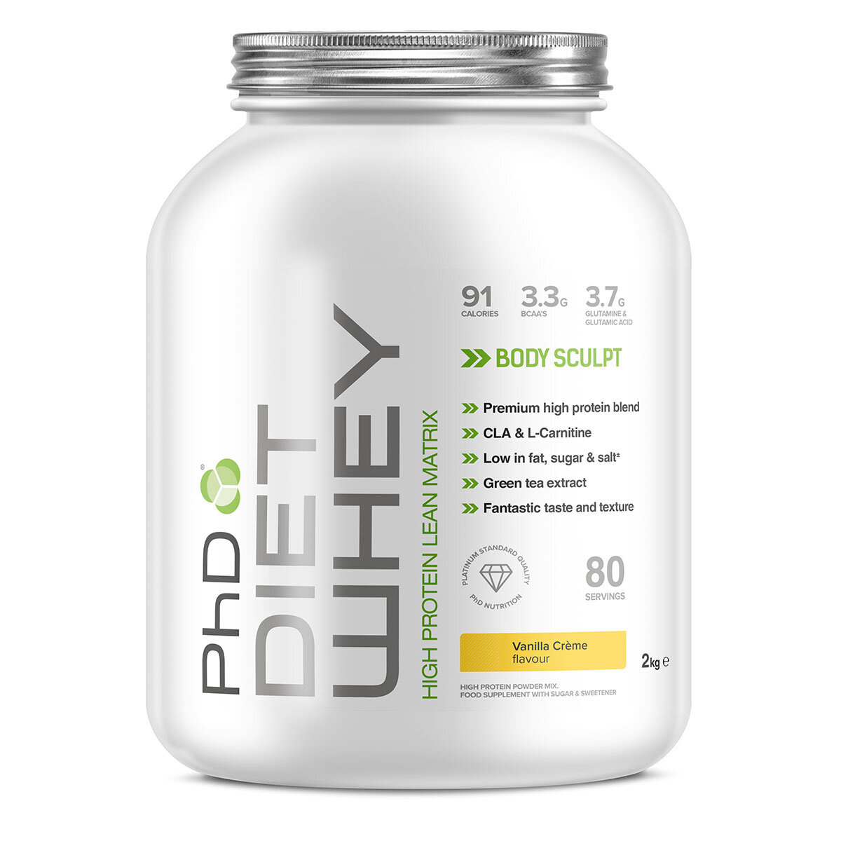 PHD Diet Whey Vanilla Whey Protein Powder, 2kg