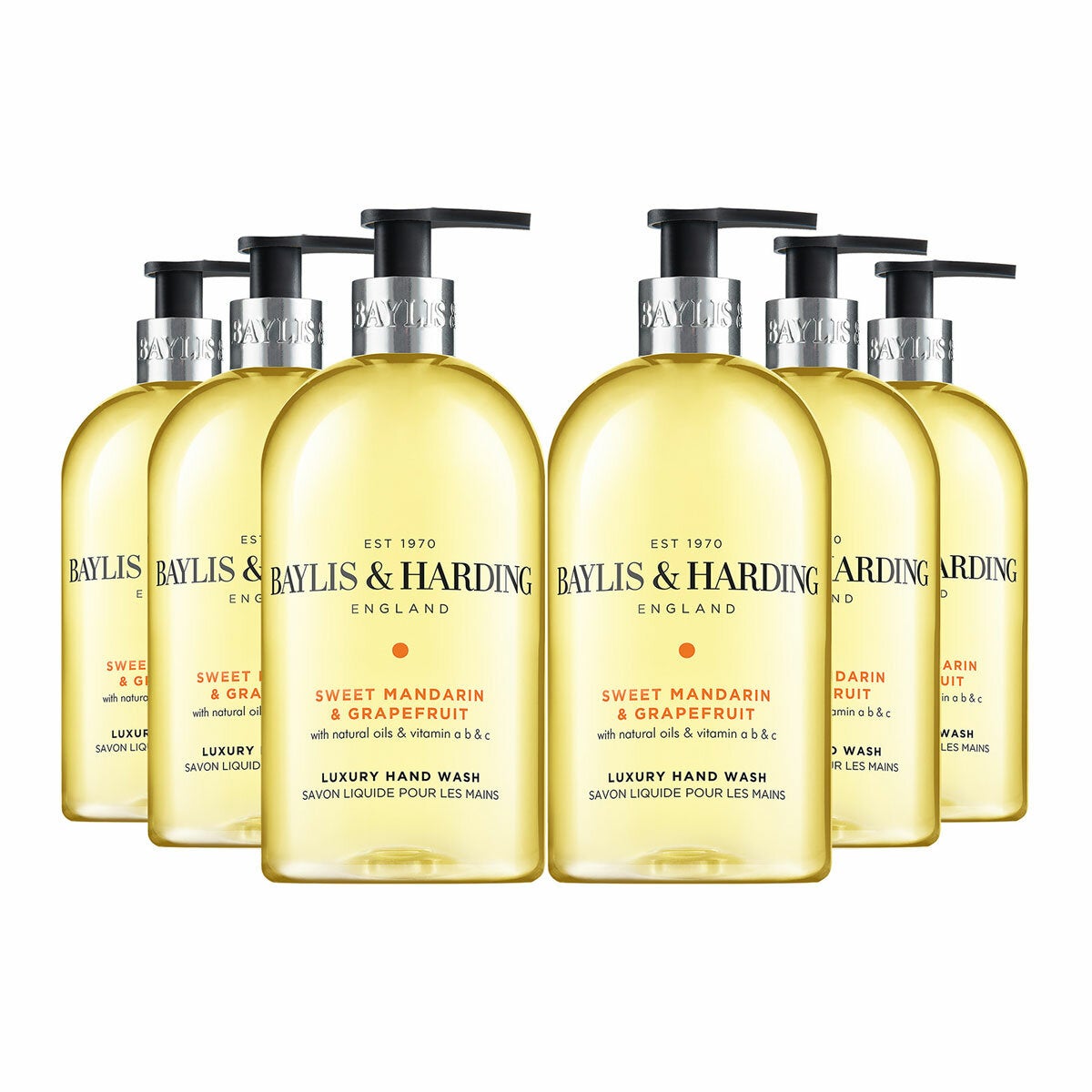 Baylis & Harding Hand Wash, 6 x 500ml in 2 Options Baylis & Harding Hand Wash, 6 x 500ml in 2 Options