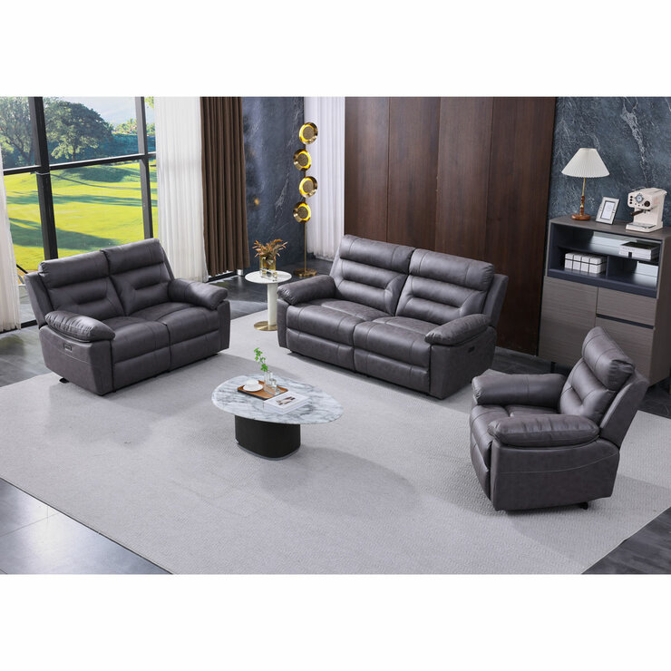 Lucca Grey Fabric Power Recliner Armchair