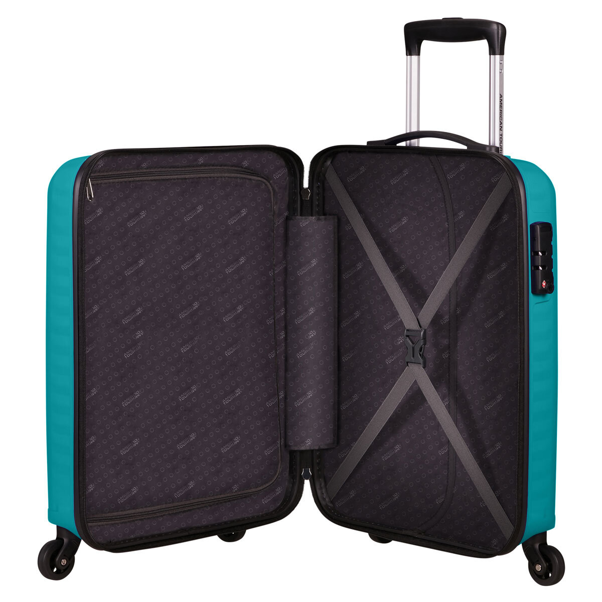 American Tourister Jet Driver 55cm Carry On Hardside Spinner Case in Turquoise