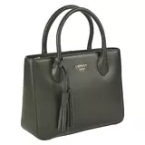 Osprey London Coast Leather Women's Grab Handbag, Forest Green