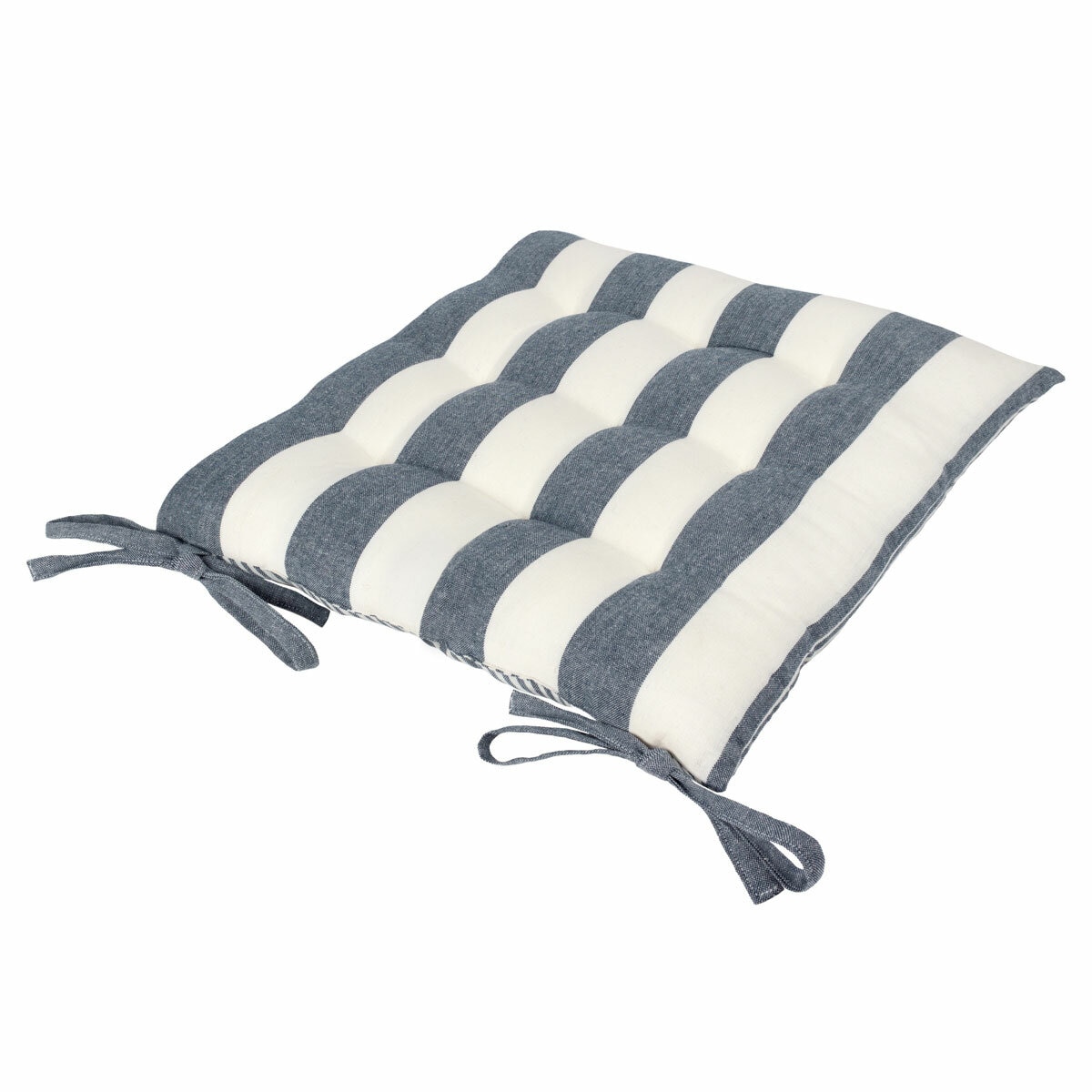 Yard Hayle Blue Striped Indoor Outdoor Seat Pad 2 Pack, 40 x 40 cm