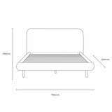 Gallery Rabley Light Grey Fabric Bed Frame, King