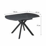 Indus Valley Cavella Extending Dining Table + 4 Grey Chairs