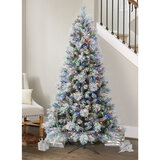 Buy 6.5' Pre-Lit Flocked Cashmere Tree Lifestyle2 Image at Costco.co.uk