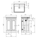 Tavistock Ashby 60.7 cm Floor Mounted Vanity Unit in Blue