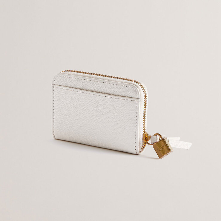 Ted Baker Wesmin Padlock Small Leather Purse in White Ted Baker Wesmin Padlock Small Leather Purse in White