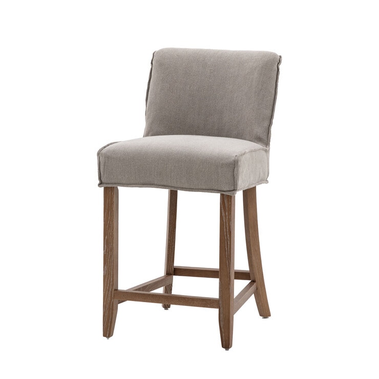 Tarnby Grey Linen Barstool 2pk