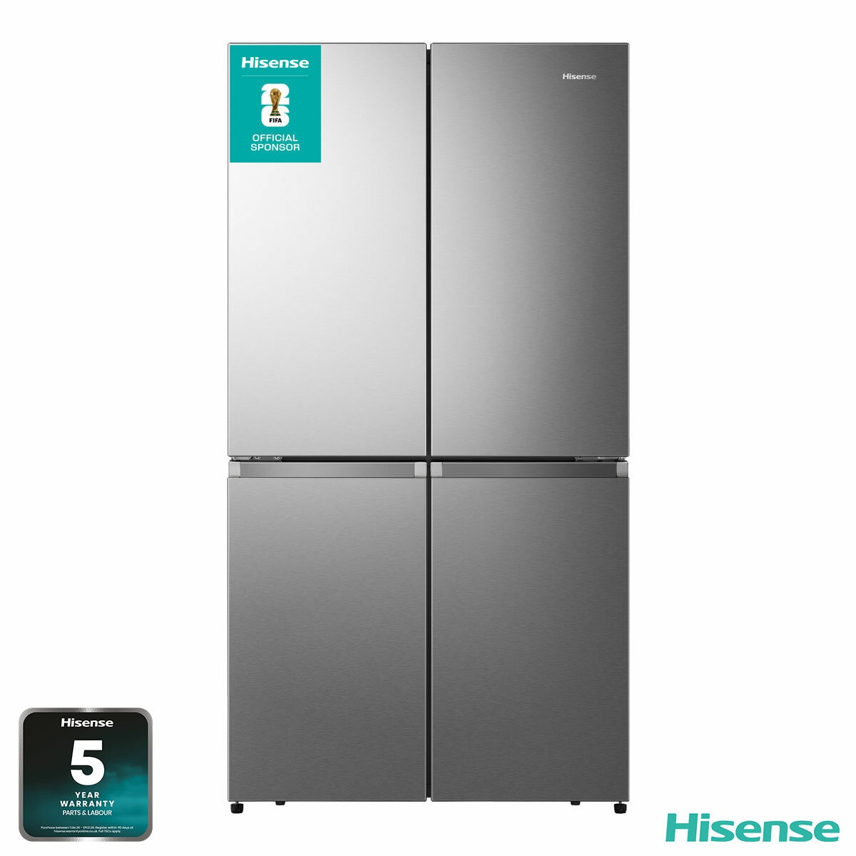 Hisense RQ758N4SASE, Pureflat Multi Door Fridge Freezer, E Rated in Silver Hisense RQ758N4SASE, Pureflat Multi Door Fridge Freezer, E Rated in Silver