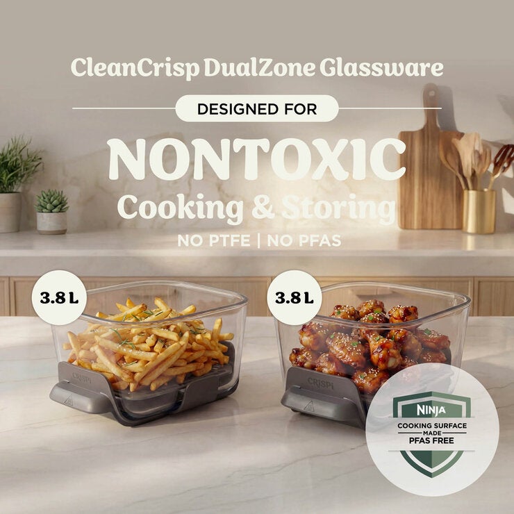 Lifestyle image of clean crisp dualzone glassware designed for nontoxic cooking and storing Lifestyle image of clean crisp dualzone glassware designed for nontoxic cooking and storing