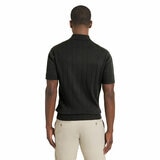 Chaps Men's Ribbed Knit Polo in Black Chaps Men's Ribbed Knit Polo in Black