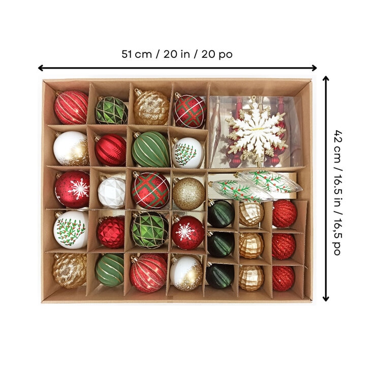 Buy 78 pack Ornaments Red/Green Dimensions Image at costco.co.uk Buy 78 pack Ornaments Red/Green Dimensions Image at costco.co.uk