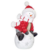 Snowman on snowball greeter from front