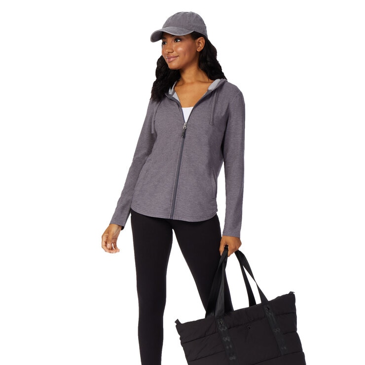 32 Degrees Women's 2 Pack Full Zip Hoody in Black/Forged Iron, Small