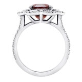 Oval Cut Spinel & 0.80ctw Diamond Halo Ring, Platinum