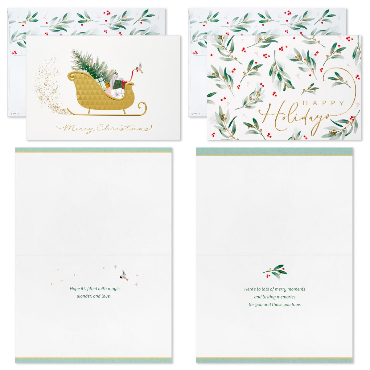 Hallmark Hand Crafted Christmas Card Assortment: Let It Snow - 40 Pack