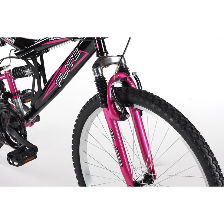 Flite Taser 18" (45.7cm) Dual Suspension Bike in Black/Pink Costco UK