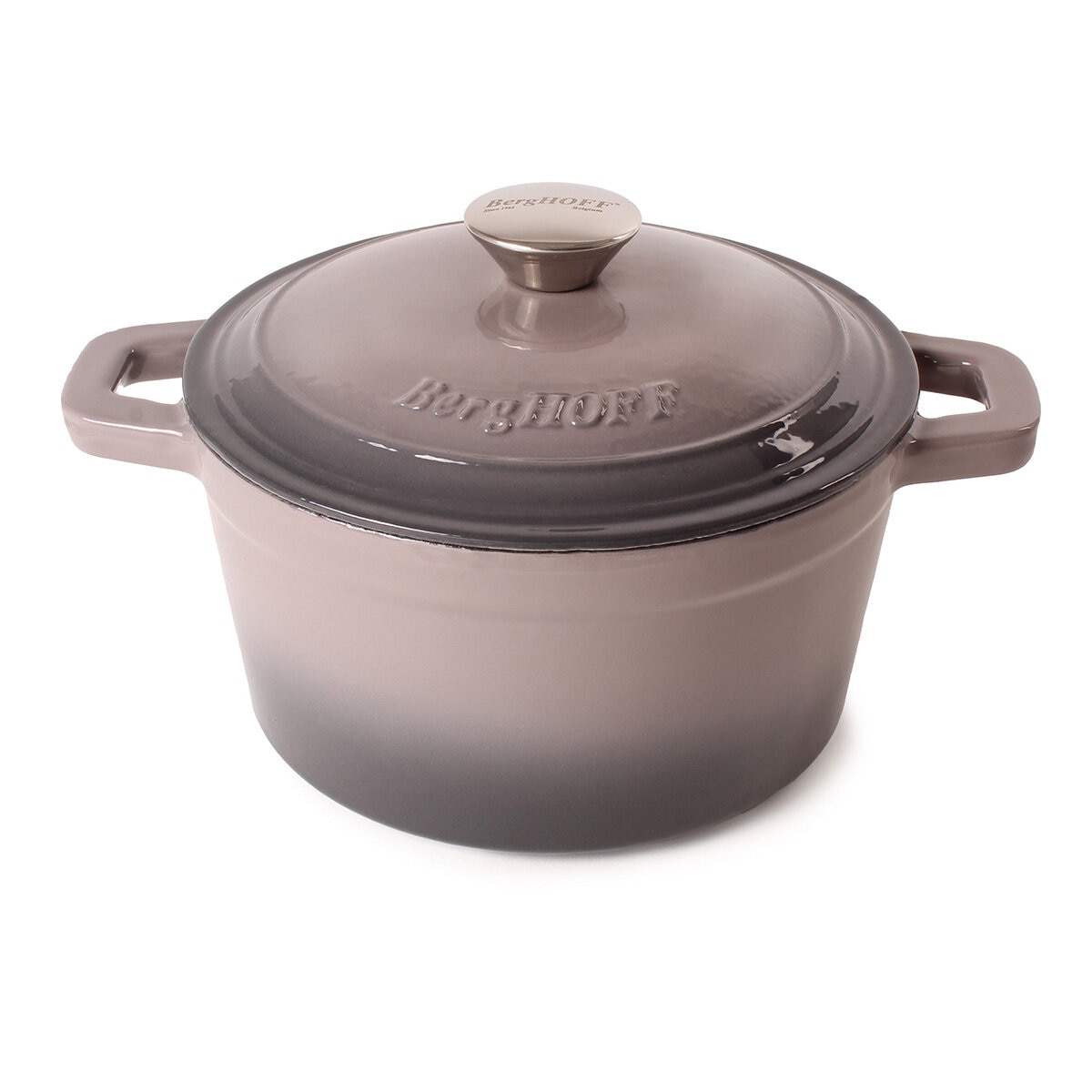 BergHOFF Neo Cast Iron Round Stockpot, 20cm/2.8L in Grey