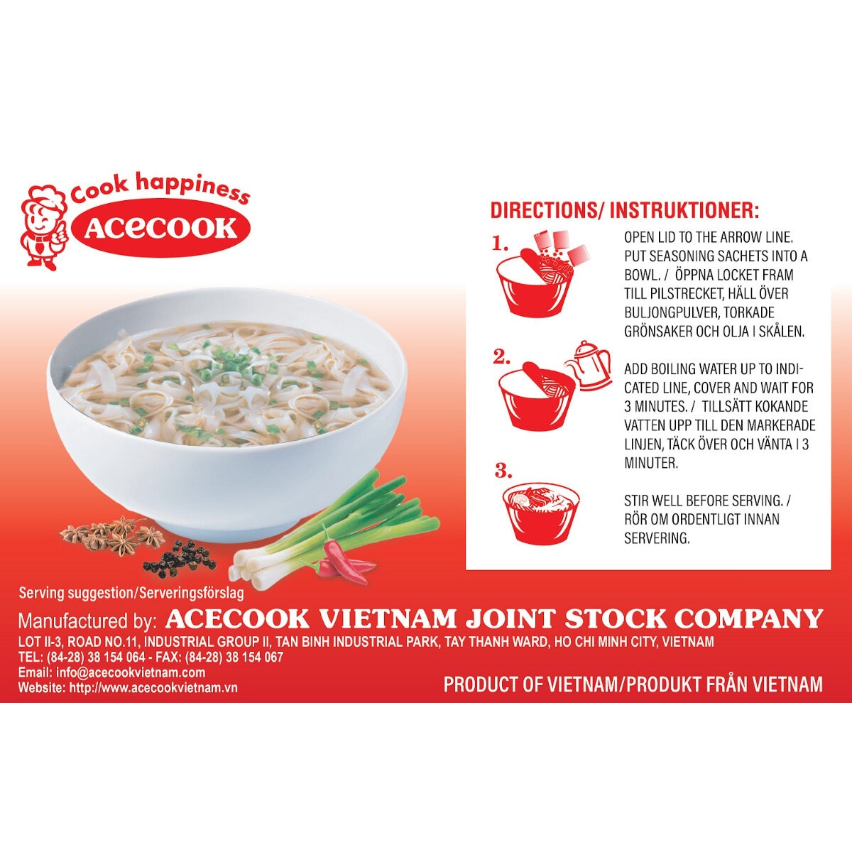 Oh! Ricey Pho Noodles Beef Flavour Cooking Instruction