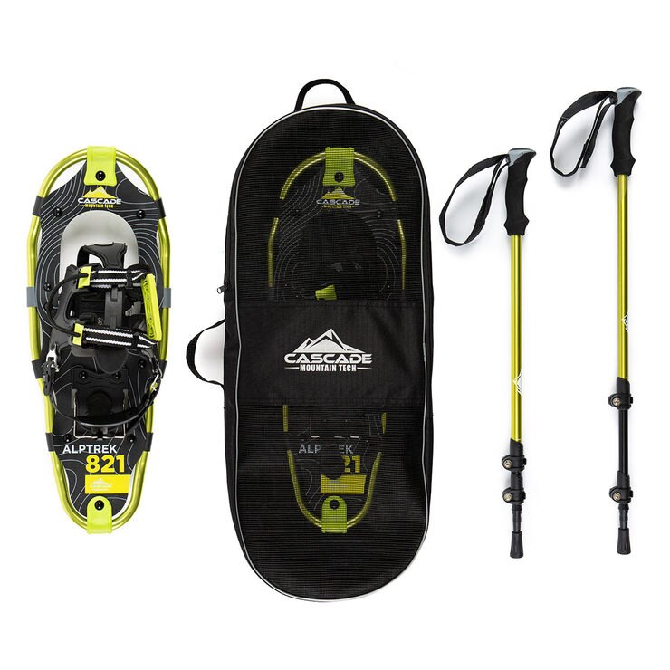 Cascade Mountain Tech Snowshoe Kit with Poles in 3 Sizes Costco UK