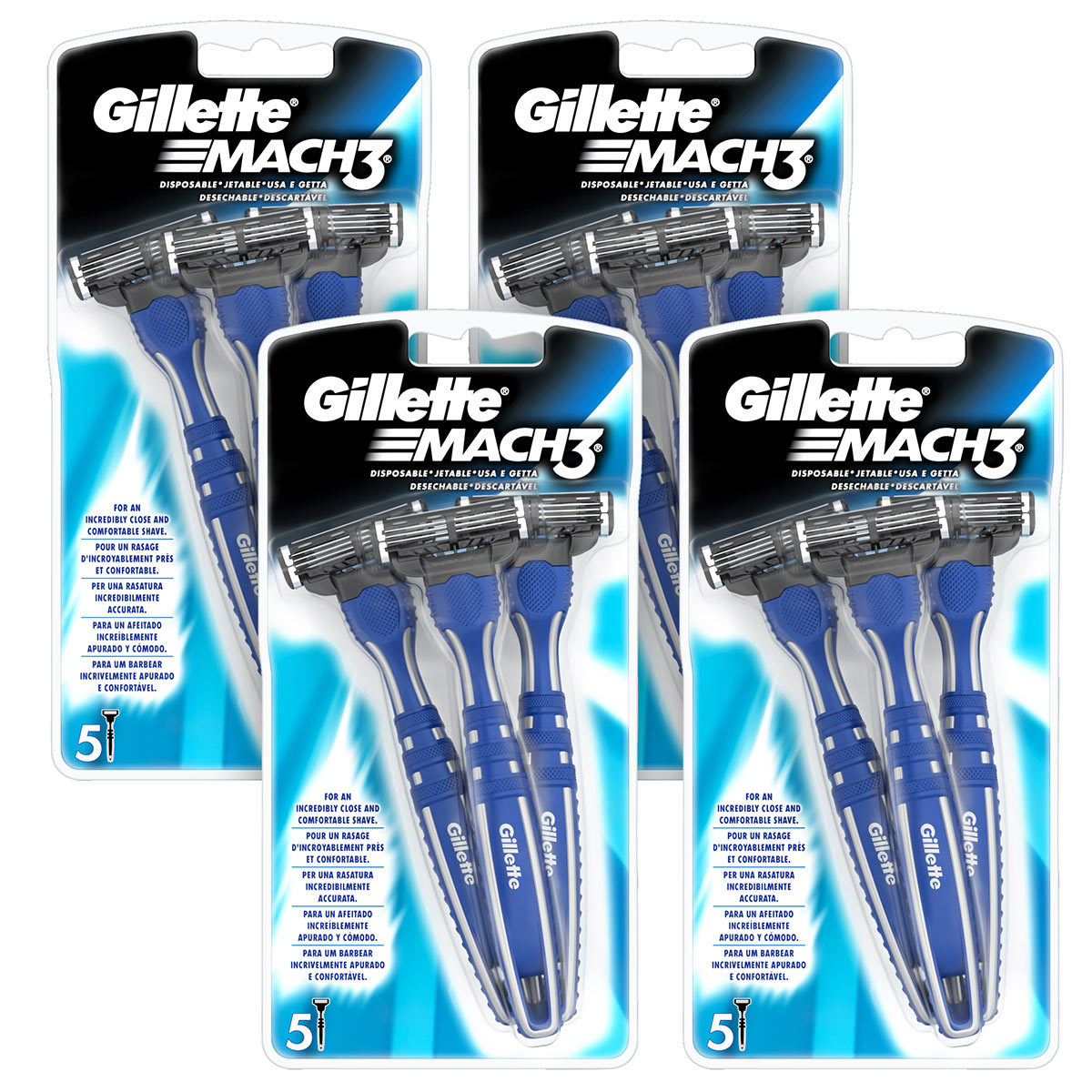 Gillette Mach3 Disposable Razors, 20 Pack