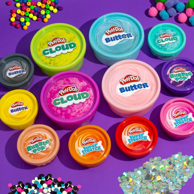 Play-Doh 12 Variety Compounds, Cloud, Butter, Bubble Pop, Super Stretch (4+ Years)