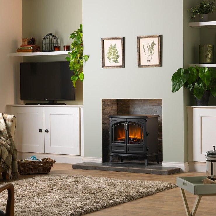 Dimplex Somborne Optiflame Electric Stove in Matt Black, 2KW Costco UK