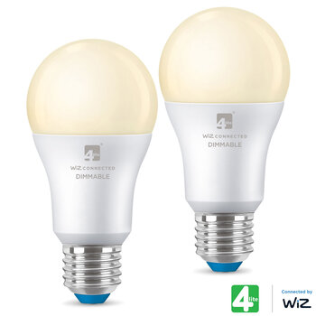 4lite WiZ Connected E27 White Smart Bulbs 2 Pack