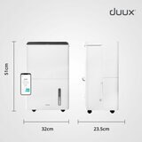 Lifestyle image of Bora Smart Dehumidifier 30L showing dimensions