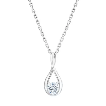 0.30ct Round Brilliant Cut Diamond Solitaire Pendant, 14ct White Gold