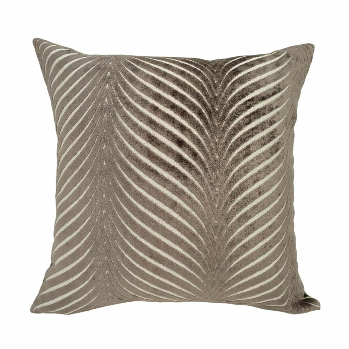 Malini Rada Brown Velvet Feather Fill Cushion, 56 x 56 cm