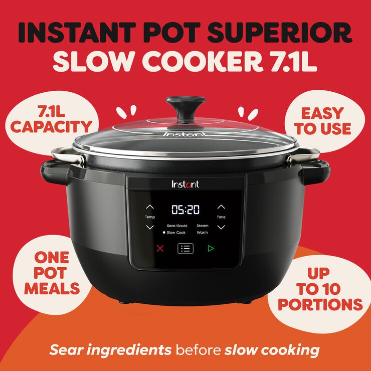 Instant Pot Superior 7.1L Slow Cooker in Black Instant Pot Superior 7.1L Slow Cooker in Black
