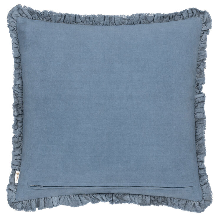 Furn Bertie Velvet Feather Fill Cushion 2 Pack in Ink Blue, 45 x 45 cm