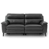 Grace Dark Grey Leather Power Reclining Large 2 Seater Sofa