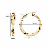 14ct Yellow Gold Shiny Twist Hoop Earrings 14ct Yellow Gold Shiny Twist Hoop Earrings