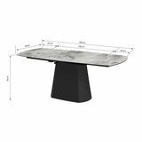 Bahamas Ceramic Extending Dining Table + 6 Grey Chairs, Seats 6-8 Bahamas Ceramic Extending Dining Table + 6 Grey Chairs, Seats 6-8