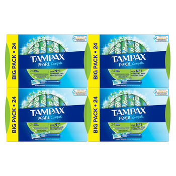 Tampax Pearl Compa Super Tampons, 4 x 24 Pack
