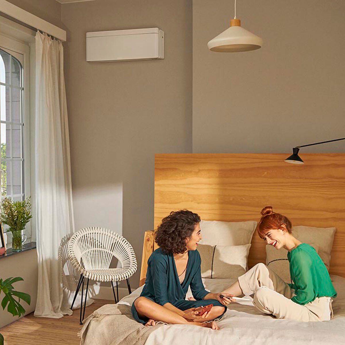Installed Daikin Stylish 5.0kW Single Split Air Conditioning Unit in White for Commercial Application