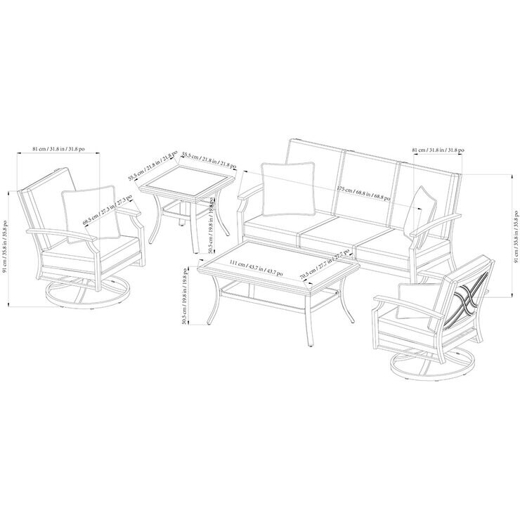 sunvilla hamilton 5 piece deep seating set