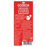 Back of pack for 500g Pack of Goikoa Spanish Cookng Chorizo