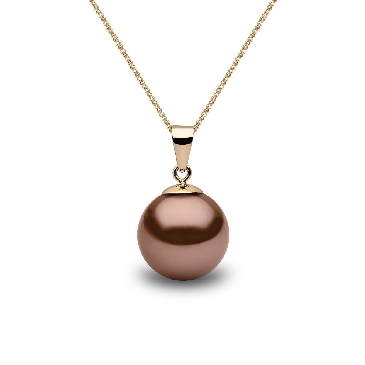 Choclate Brown Tahitian Pendant, 18ct Yellow Gold