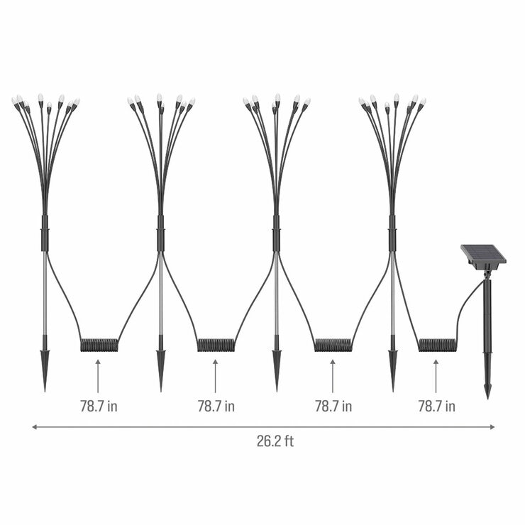 Fresh Source 8 Stem Solar Firefly Lights, 4 Pack