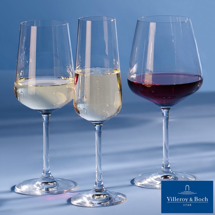 Villeroy & Boch Ovid Crystal Champagne Flutes, Red & White Wine Goblets