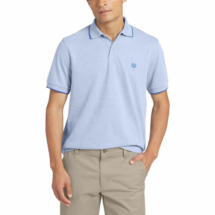 Chaps Men's Birdseye Pique Polo Shirt in Blue