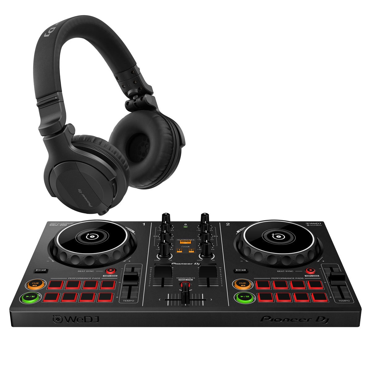 Pioneer DDJ200 Controller and HDJCUE1 Wired Headphones