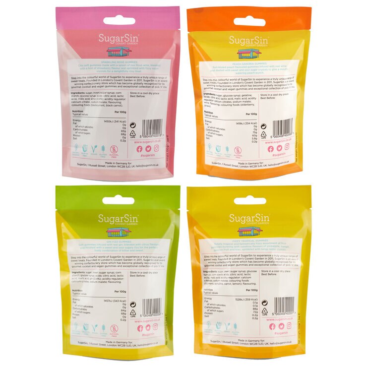 SugarSin Gourmet Gummies Gift Box, 10 x 100g SugarSin Gourmet Gummies Gift Box, 10 x 100g
