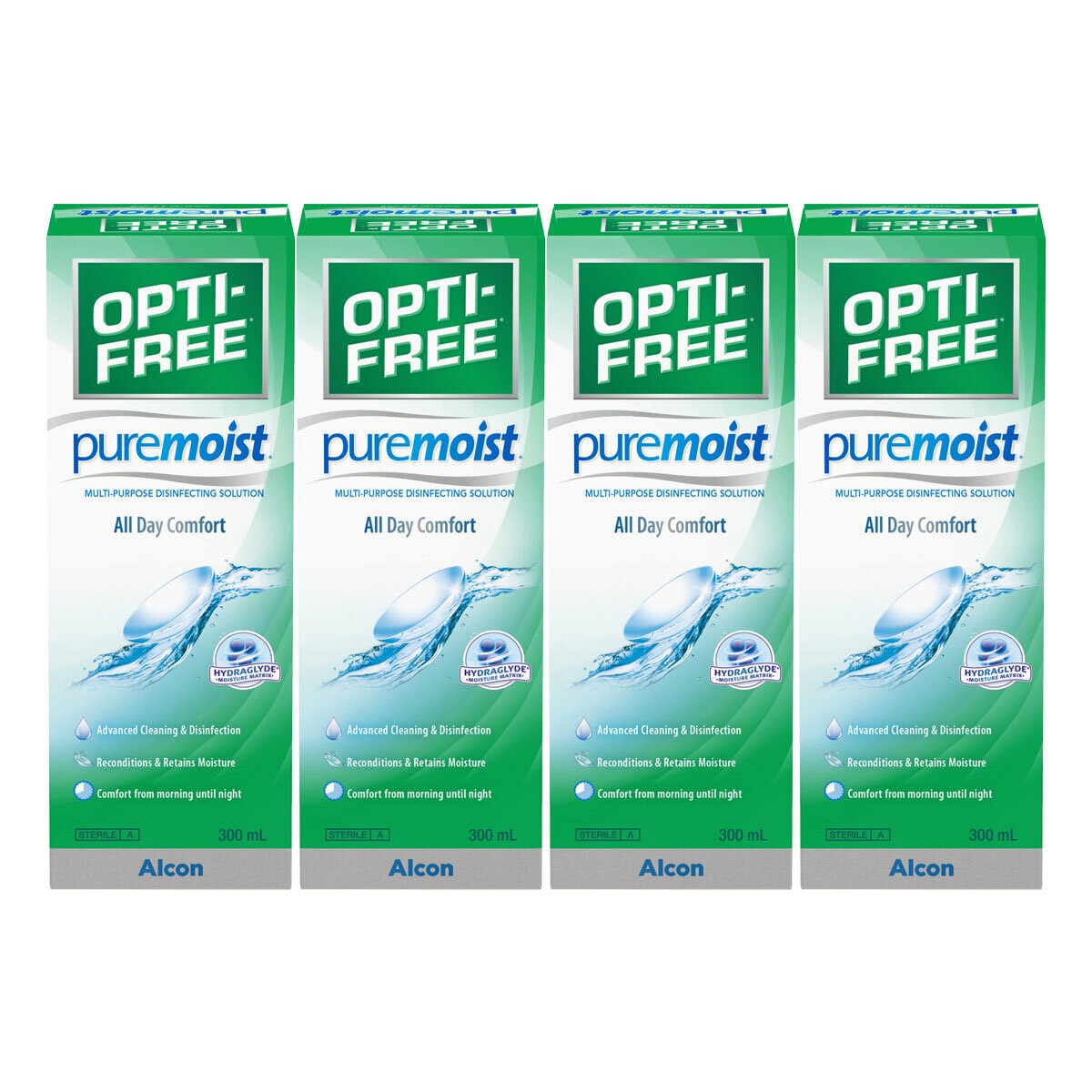 Opti-Free Pure Moist Multi-Purpose Solution, 4 x 300ml