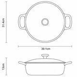 Tramontina Enamel Cast Iron Shallow Casserole Dish, 30cm / 3.8L in Red