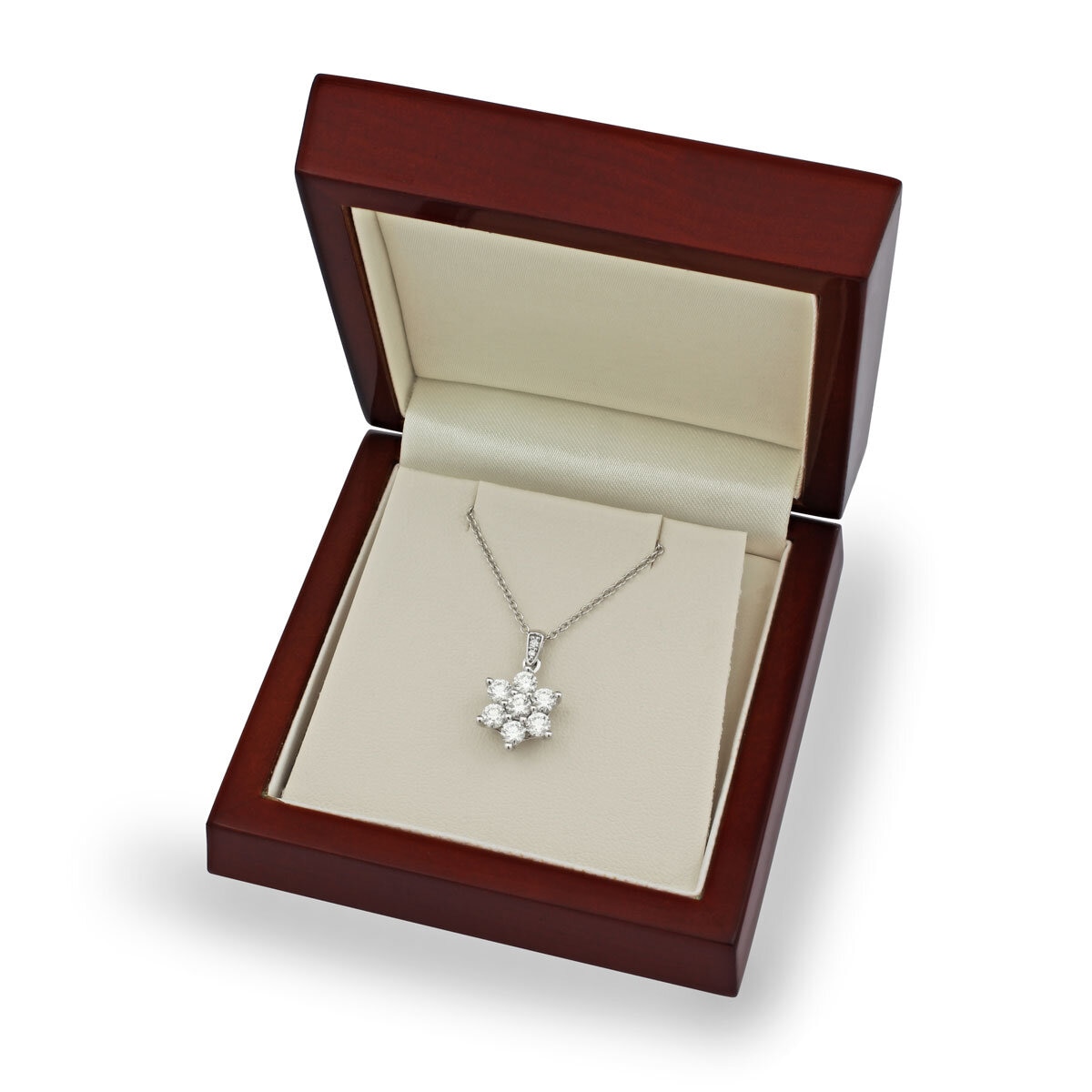 1.00ctw Round Brilliant Cut Diamond Daisy Pendant, 18ct White Gold